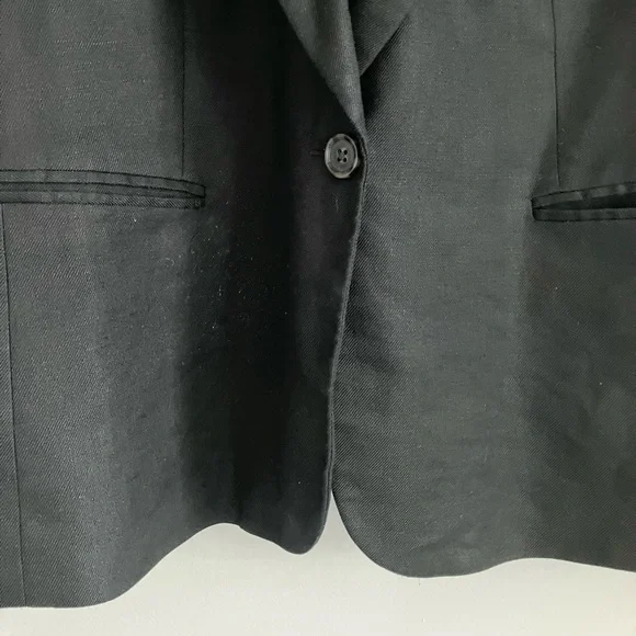 J CREW Parke Black Linen Blend Blazer Size 18 - Picture 5 of 12